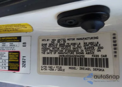 2010 Toyota Corolla Le from USA, damaged, VIN 1NXBU4EE2AZ234252